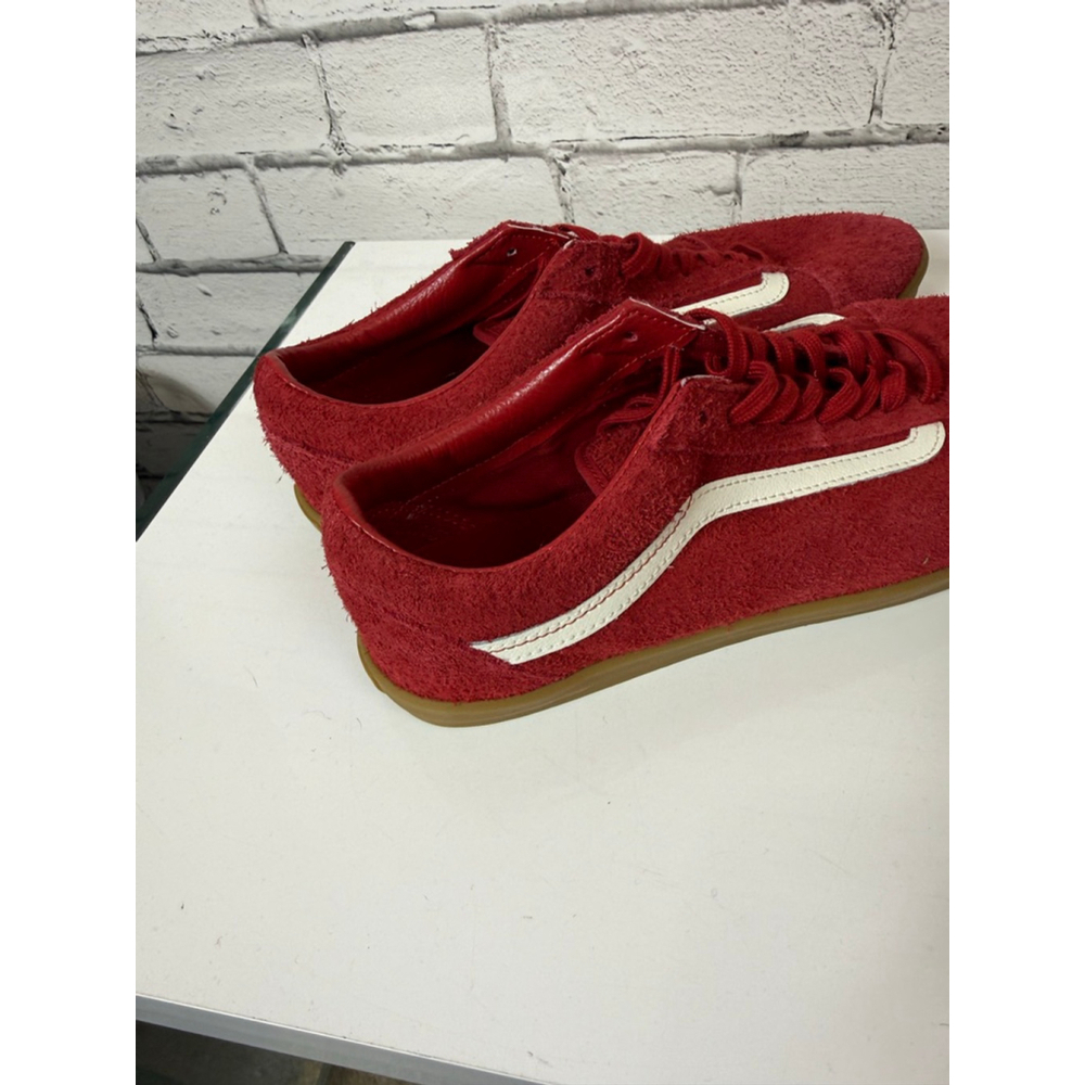 Men's Vans Old Skool Low Pro Red Suede Sneakers White Stripe size 10.5 NWOT - Picture 3 of 8